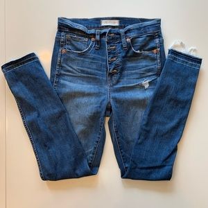 Madewell 10” high rise skinny jeans